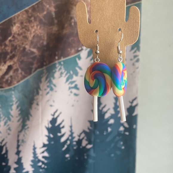 💖 2 for $10.00 Candy Lollipop Dangle Earrings - Picture 3 of 4